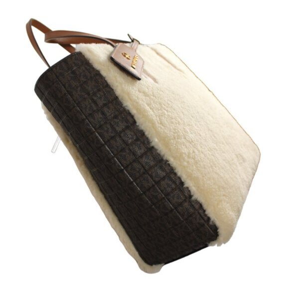 Michael Kors Sinclair Logo Authentic Shearling Large Zipper Top Tote (NW… - Picture 5 of 14